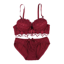Pro Women Push Up Bra Set Girl Floral Lace Underwear Set Underwire Brassiere Outfit LE2 J4U66