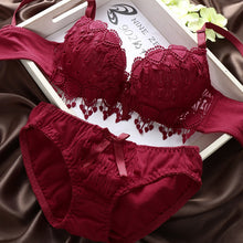 Pro Women Push Up Bra Set Girl Floral Lace Underwear Set Underwire Brassiere Outfit LE2 J4U66
