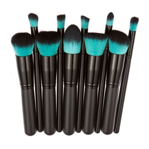 10pcs makeup brush set powder foundation brush eyebrow eyeshadow cosmetic tools toiletry kit for women J4U66