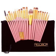 20pcs makeup brushes eyeshadow lip eyeliner facial makeup brush set foundation powder brushes with flannel bag J4U66