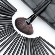 32pcs cosmetic facial make up brush kit wool makeup brushes tools set with black leathercase J4U66