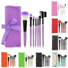 Professional 7pc Makeup Brush Set tools Make-up Toiletry Kit Wool Brand Make Up Brush Set Case Cosmetic Brush  J4U66