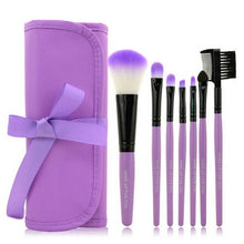 Professional 7pc Makeup Brush Set tools Make-up Toiletry Kit Wool Brand Make Up Brush Set Case Cosmetic Brush  J4U66