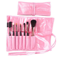 Professional 7pc Makeup Brush Set Tools Foundation Make-up Toiletry Kit Wool Brand Make Up Blush Brush Set Case 4 Colors J4U66
