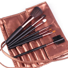 Professional 7pc Makeup Brush Set Tools Foundation Make-up Toiletry Kit Wool Brand Make Up Blush Brush Set Case 4 Colors J4U66