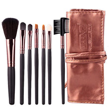 Professional 7pc Makeup Brush Set Tools Foundation Make-up Toiletry Kit Wool Brand Make Up Blush Brush Set Case 4 Colors J4U66