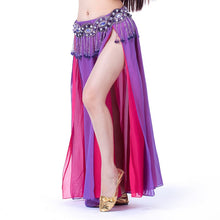 belly dance costume chiffon skirt 2 side slit skirt dress J4U66