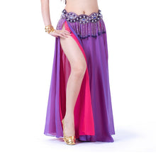 belly dance costume chiffon skirt 2 side slit skirt dress J4U66