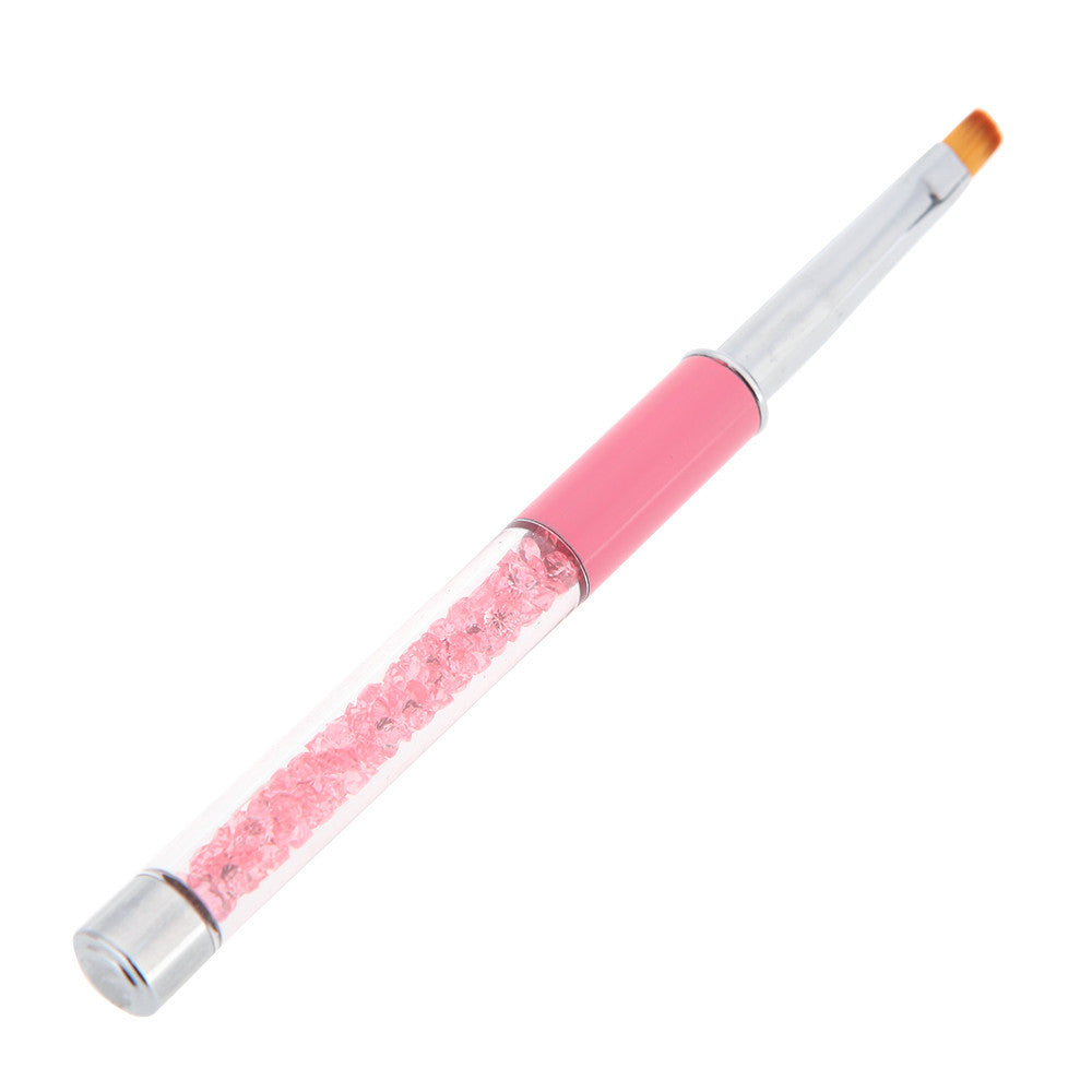 nail art pen rhinestone diamond acrylic handle beauty nail uv gel manicure salon brush pink J4U66