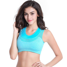sexy bra mesh women fake two piece push up fitness vest bras workout tank tops J4U66