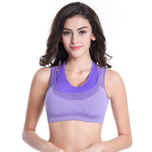 Sexy Bra Mesh Fake Two-piece Push Up Fitness Vest Bras Workout Tank Tops J4U66