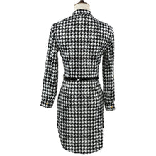 women sexy dress bodycon dresses v neck three quarter sleeve plaid vintage dress bandage dress clubwear J4U66