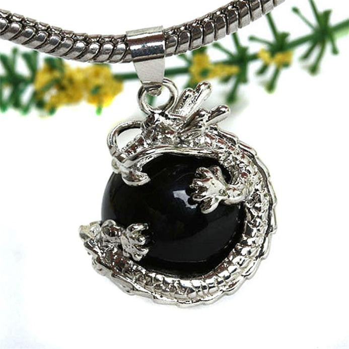 Punk Gems Dragon Wrap Inlaid Ball Charm Pendant Bead For Necklace Fashion Jewelry J4U66