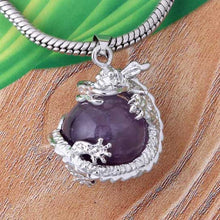 Punk Gems Dragon Wrap Inlaid Ball Charm Pendant Bead For Necklace Fashion Jewelry J4U66