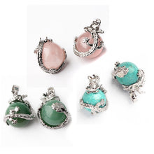 Punk Gems Dragon Wrap Inlaid Ball Charm Pendant Bead For Necklace Fashion Jewelry J4U66