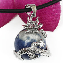Punk Gems Dragon Wrap Inlaid Ball Charm Pendant Bead For Necklace Fashion Jewelry J4U66