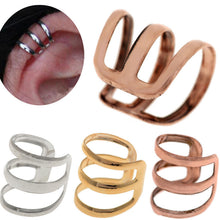 Punk Rock Ear Clip Cuff Wrap Earrings No piercing-Clip on Silver Gold Bronze Women Men Party Jewelry Free Ship 2pcs J4U66