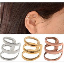 Punk Rock Ear Clip Cuff Wrap Earrings No piercing-Clip on Silver Gold Bronze Women Men Party Jewelry Free Ship 2pcs J4U66