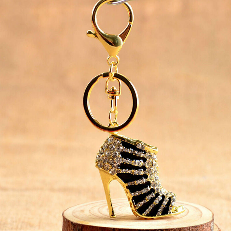 Purse Bags Pendant Holder Chains Key Rings Gifts For Women 11 Colors s Women Crystal Rhinestone High Heeled Shoe Keychain J4U66