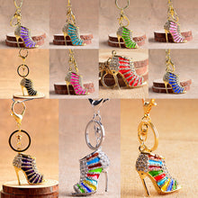 Purse Bags Pendant Holder Chains Key Rings Gifts For Women 11 Colors s Women Crystal Rhinestone High Heeled Shoe Keychain J4U66