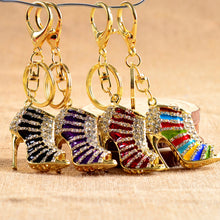 Purse Bags Pendant Holder Chains Key Rings Gifts For Women 11 Colors s Women Crystal Rhinestone High Heeled Shoe Keychain J4U66