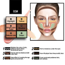 Face Shading Modification Of Color & Six-Color Contour Bronzer Highlighter Palette Set Trimming Powder Paste Composition J4U66