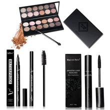 perfect combination of eye makeup 12 Colors Professional Nude Eye Shadow + Mascara + Eyeliner Make up Set  J4U66