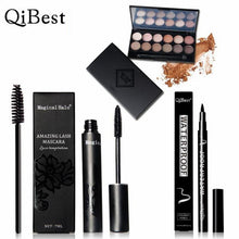 perfect combination of eye makeup 12 Colors Professional Nude Eye Shadow + Mascara + Eyeliner Make up Set  J4U66
