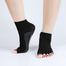 Quality Half Toe Yoga Socks Non-Slip Peep Toe Anti-Slip Pilates Ankle Grip Durable Open Half Five Fingers Cotton Yoga Socks J4U66