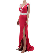 ROPALIA Sexy Backless Dress V-neck Embroider Trailing Party Beach Party Dress New J4U66