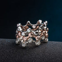 roxi 3pcs austrian crystal stackable rings beauty wave band ring bride wedding engagement love ring jewelry for women J4U66