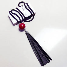 Red Beads ball pendant Necklaces leather Tassel Statement Necklace For Women Collar Jewelry S Long black chain Necklace J4U66