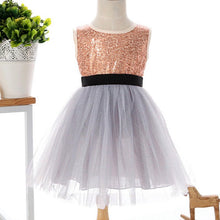 Red/Beige/Gray Girls Clothes Infant Sleeveless Kids Prom Dresses Tulle Sequins Princess Dress Costumes J4U66