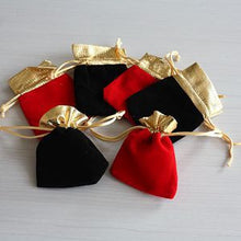 Red Black Velvet Drawstring Pouch/Jewelry Bag Packaging Jewelry Holder /Wedding Gift Bag 8.7*6.8cm J4U66