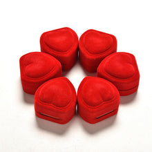Red Heart Shaped Ring Box Mini Cute Red Carrying Cases For Rings Display Box Jewelry Packaging s J4U66