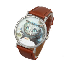 Relogio feminino Fashion & Casual Cute Cat Women Leather Band Analog Quartz Dial Wrist Watch Relojes mujer  J4U66