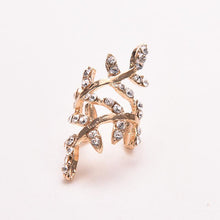 Retro Crystal Earings Warp Clip Ear ClipWomen's Jewelry Rhinestone Leaf Ear Cuff Earrings J4U66