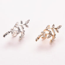 Retro Crystal Earings Warp Clip Ear ClipWomen's Jewelry Rhinestone Leaf Ear Cuff Earrings J4U66