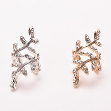 Retro Crystal Earings Warp Clip Ear ClipWomen's Jewelry Rhinestone Leaf Ear Cuff Earrings J4U66