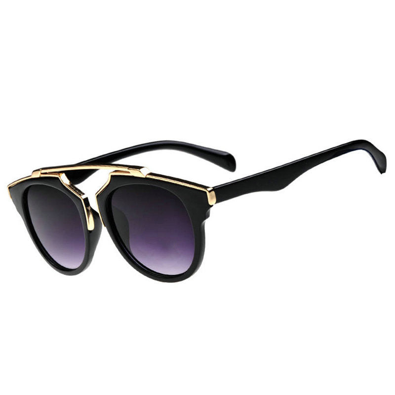 Retro Vintage Men Sunglasses Black Leopard Round Frame Cat Eye Eyewear Eye Glass Oculos De Sol LE3 J4U66