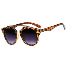 Retro Vintage Men Sunglasses Black Leopard Round Frame Cat Eye Eyewear Eye Glass Oculos De Sol LE3 J4U66
