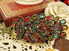 Retro Women Hairwear/Peacock Pattern Colorful Crystal Hairpins Women/Hair Jewelry Girls J4U66