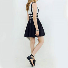 Retro Hollow Mini Skater Skirt Cute Suspender Clothes Straps High Waist SkirtsJFY66
