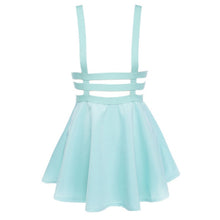 Retro Hollow Mini Skater Skirt Cute Suspender Clothes Straps High Waist SkirtsJFY66