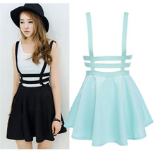 Retro Hollow Mini Skater Skirt Cute Suspender Clothes Straps High Waist SkirtsJFY66