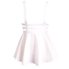 Retro Hollow Mini Skater Skirt Cute Suspender Clothes Straps High Waist SkirtsJFY66