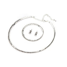 Rhinestone Crystal Choker Necklace Earrings and Bracelet Wedding Jewelry Sets Earrings Necklaces Bracelet Jewelry Sets J4U66