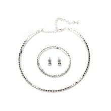 Rhinestone Crystal Choker Necklace Earrings and Bracelet Wedding Jewelry Sets Earrings Necklaces Bracelet Jewelry Sets J4U66