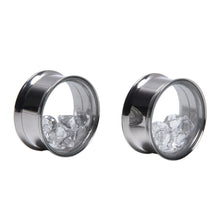Rhinestone Crystal Flared Ear Expander Plugs Stainless Steel Ear Jewelry Ear Piercing  J4U66