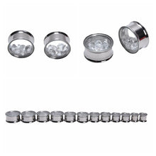 Rhinestone Crystal Flared Ear Expander Plugs Stainless Steel Ear Jewelry Ear Piercing  J4U66